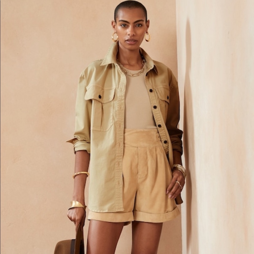Banana Republic, Oversized Shirt Jacket, Khaki color size L
